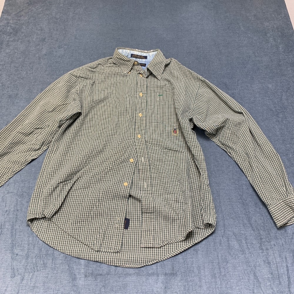Tommy Hilfiger Shirt Mens Medium Multicolor Check Classic Fit Trendy Button Down